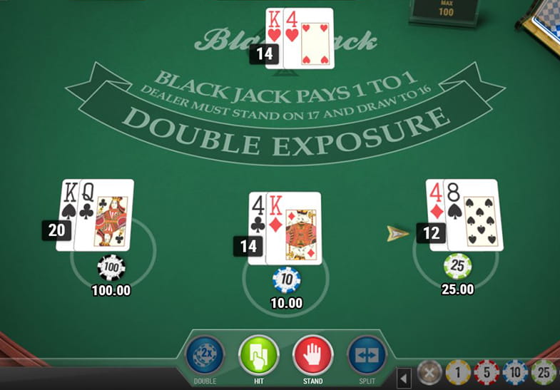 Play Double Exposure Blackjack in Demo Mode