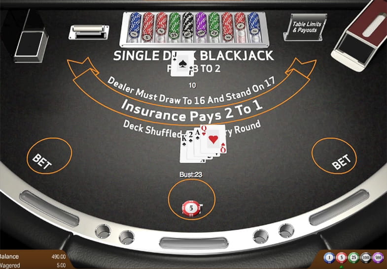 Play Single Deck Blackjack on our Demo Version