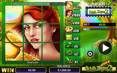 Playing Irish Eyes 2 at Casimba Casino