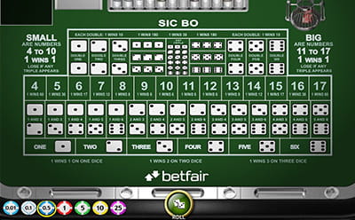 Sic Bo and Other Games are Also Available at Betfair